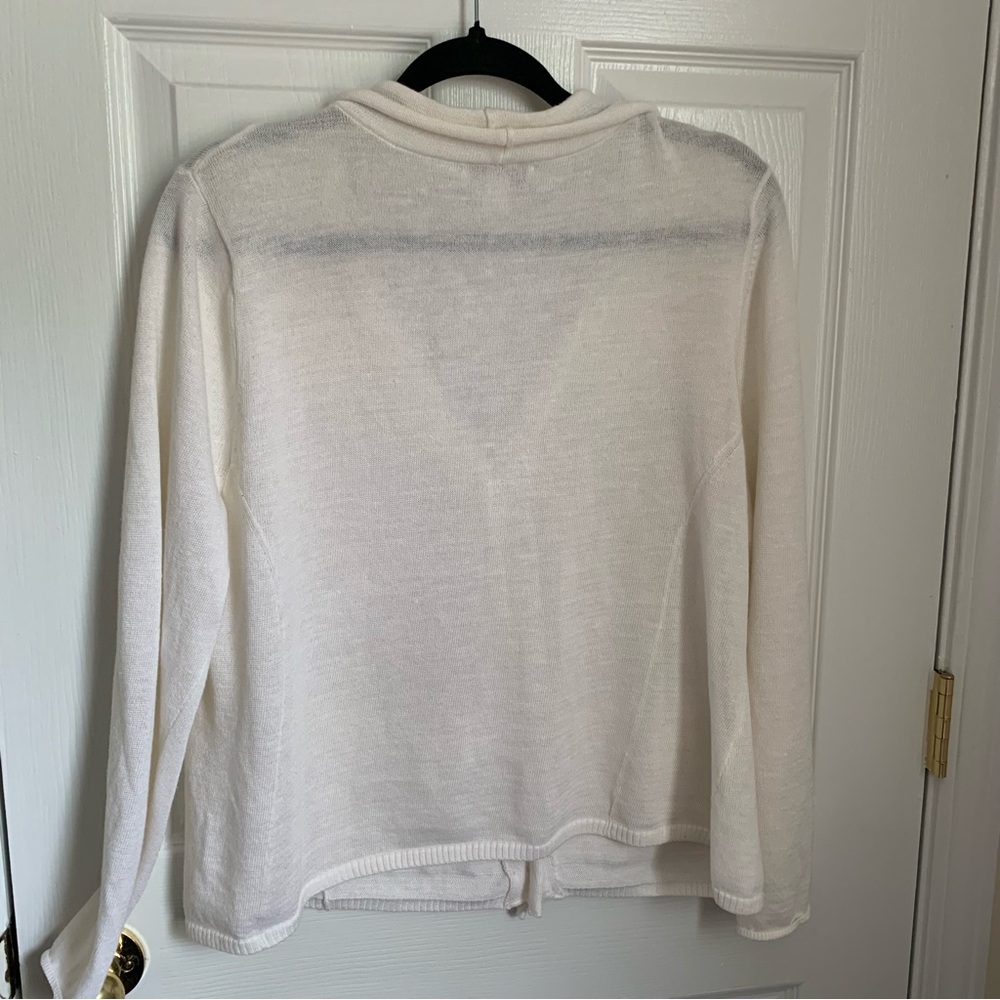 Christopher Banks xl white rolled collar sweater cardigan - Picture 2 of 3